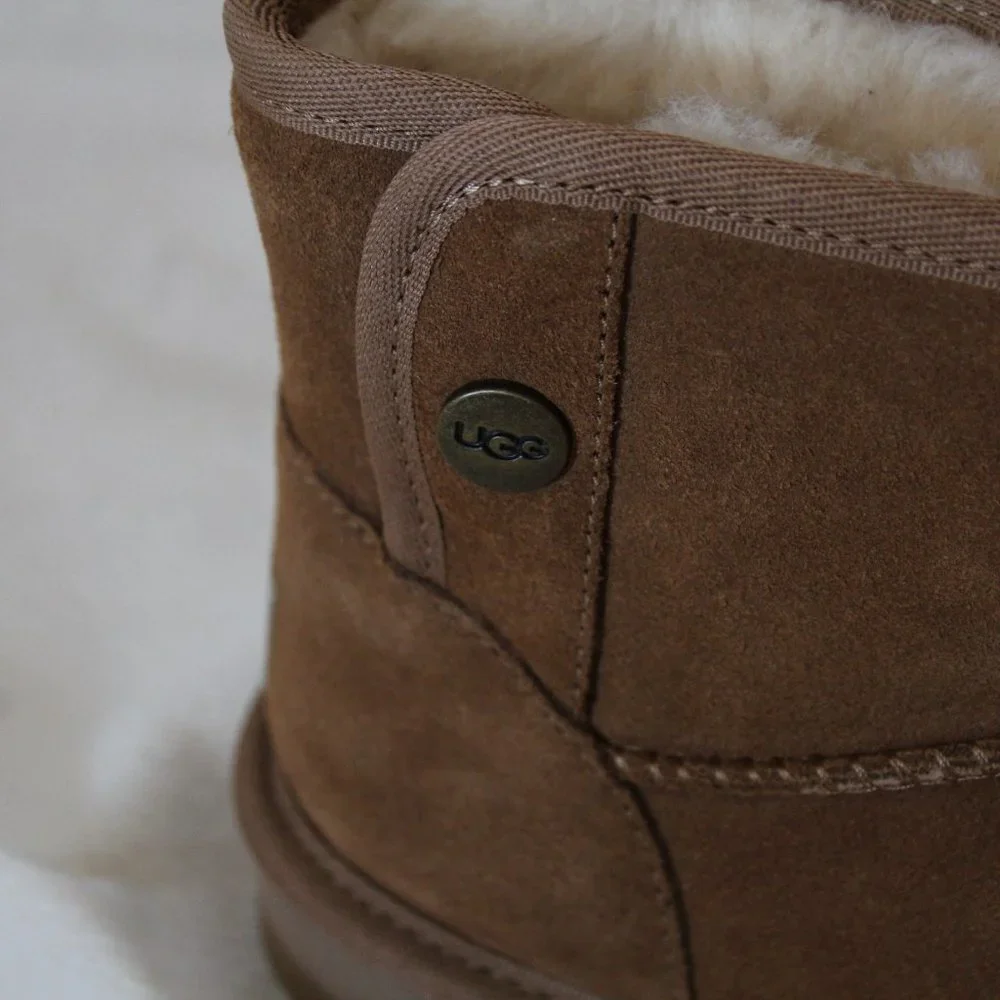 NEW UGG JONA CHESTNUT‎ SUEDE SHEARLING MINI GIRL'S BOOTS